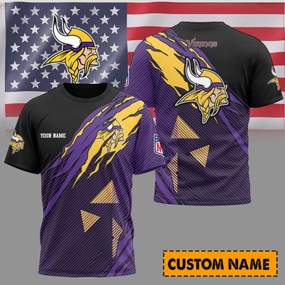 LIMITED EDITION - NEW CUSTOMIZED NFL05 MN VIKINGS UNISEX T-SHIRT & POLO