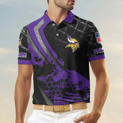 LIMITED EDITION - NEW CUSTOMIZED NFL05 MVK MINNESOTA VIKINGS POLO SHIRT