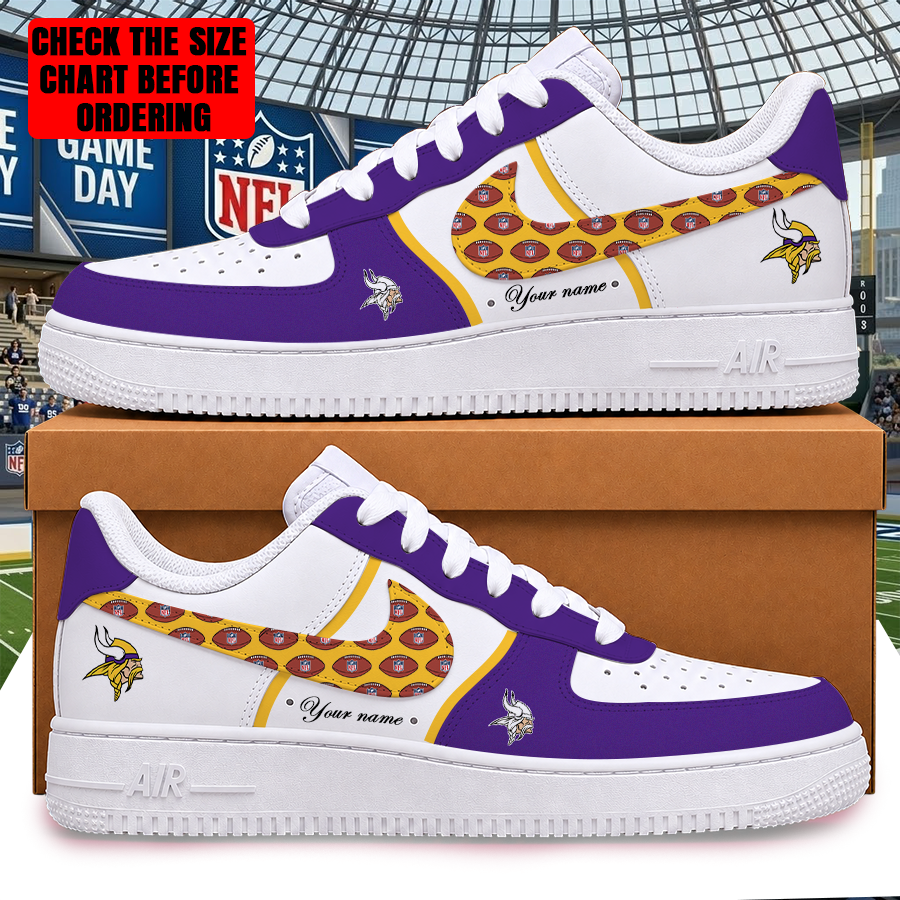 LIMITED EDITION - NEW CUSTOMIZED NFL05 MVK MINNESOTA VIKINGS AF1 SHOES