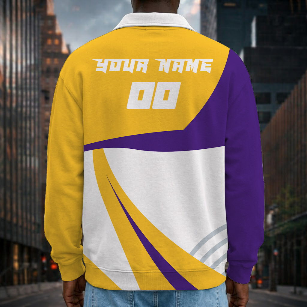 [SPECIAL OFFER] NEW CUSTOMIZED NFL05 MVK MINNESOTA VIKINGS LONG SLEEVE POLO SHIRT