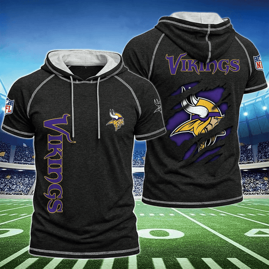 [SPECIAL OFFER] NEW CUSTOMIZED NFL05 MVK MINNESOTA VIKINGS SHORT SLEEVE HOODIE