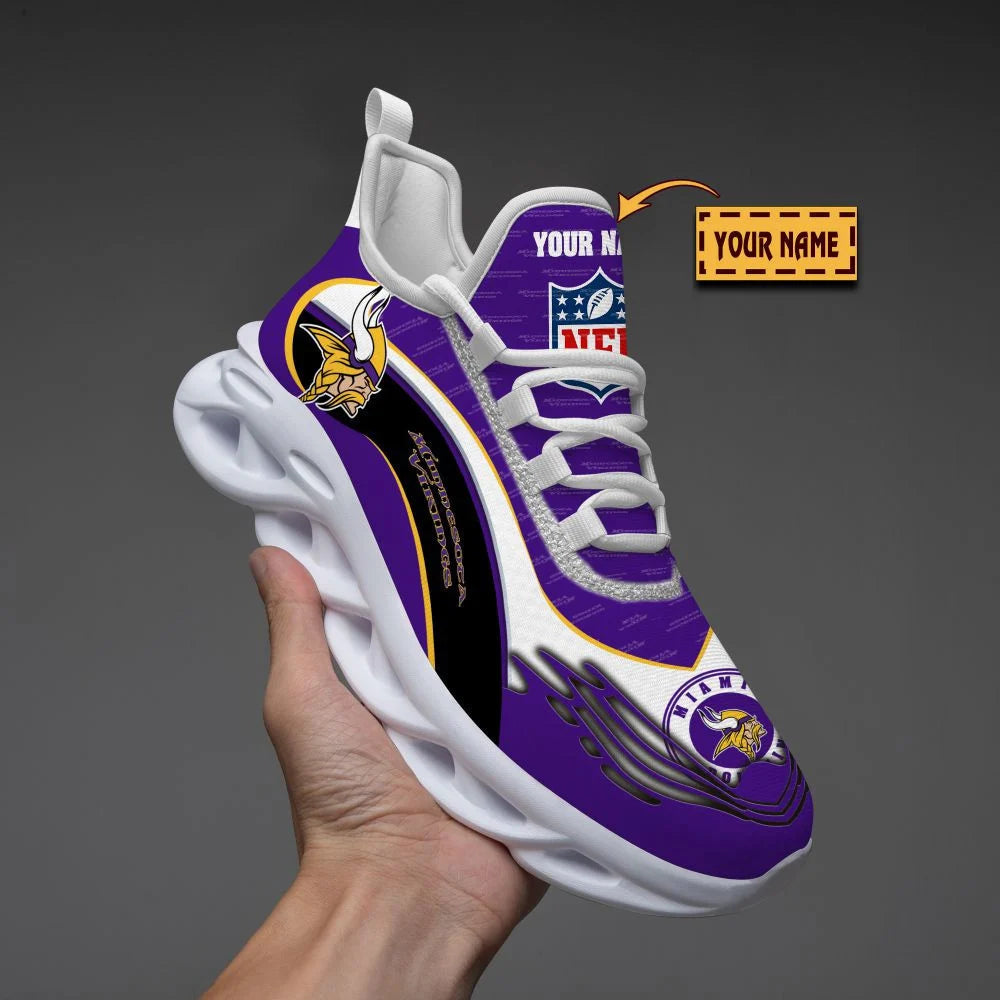 LIMITED EDITION - NEW CUSTOMIZED NFL05 MVK MINNESOTA VIKINGS UNISEX MAX SOUL SHOES