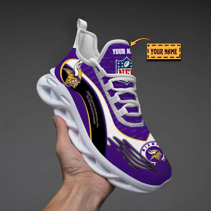 LIMITED EDITION - NEW CUSTOMIZED NFL05 MVK MINNESOTA VIKINGS UNISEX MAX SOUL SHOES