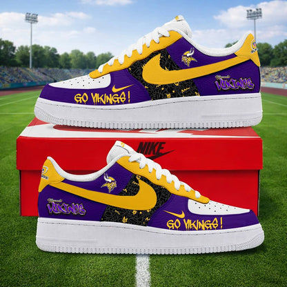 LIMITED EDITION - NEW CUSTOMIZED NFL05 MVK MINNESOTA VIKINGS AF1 SNEAKERS
