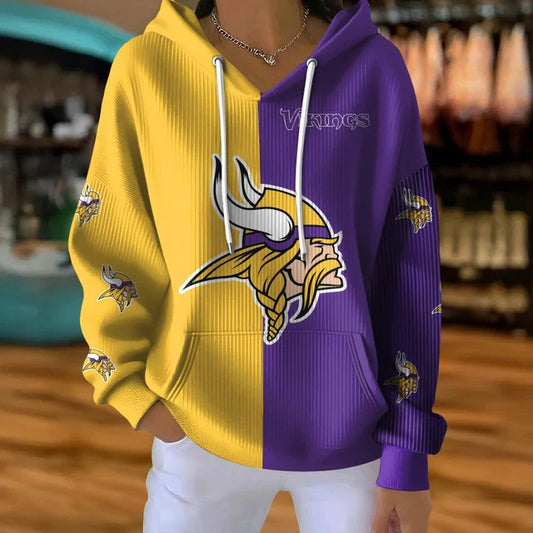 [SPECIAL OFFER] NEW CUSTOMIZED NFL05 MVK MINNESOTA VIKINGS RIBBED HOODIE & SWEATSHIRT