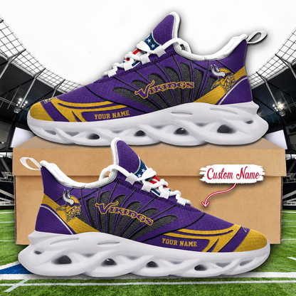 LIMITED EDITION - NEW CUSTOMIZED NFL05 MVK MINNESOTA VIKINGS UNISEX CLUNKY SNEAKERS