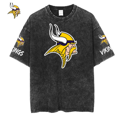 [SPECIAL OFFER] NEW CUSTOMIZED NFL05 MVK MINNESOTA VIKINGS MULTICOLOR WASHED TEE