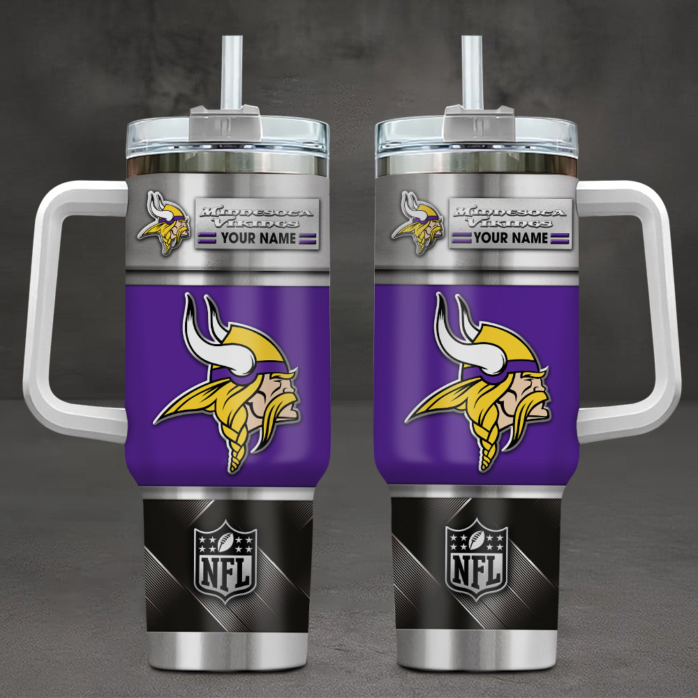 LIMITED EDITION - NEW CUSTOMIZED NFL05 MVK MINNESOTA VIKINGS TUMBLER CUP