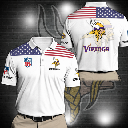 LIMITED EDITION - NEW CUSTOMIZED NFL05 MVK MINNESOTA VIKINGS POLO SHIRT