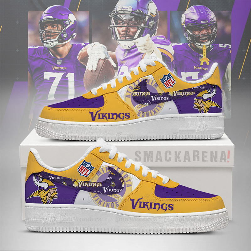 LIMITED EDITION - NEW CUSTOMIZED NFL05 MVK MN VIKINGS AF1 SNEAKERS