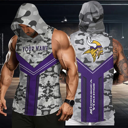 LIMITED EDITION - NEW CUSTOMIZED NFL05 MVK MINNESOTA VIKINGS HOODED TANK TOP