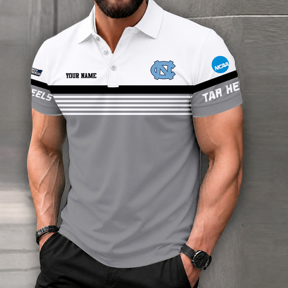 LIMITED EDITION - NEW CUSTOMIZED NCAA MAM05 NTH NORTH CAROLINA TAR HEELS POLO SHIRT