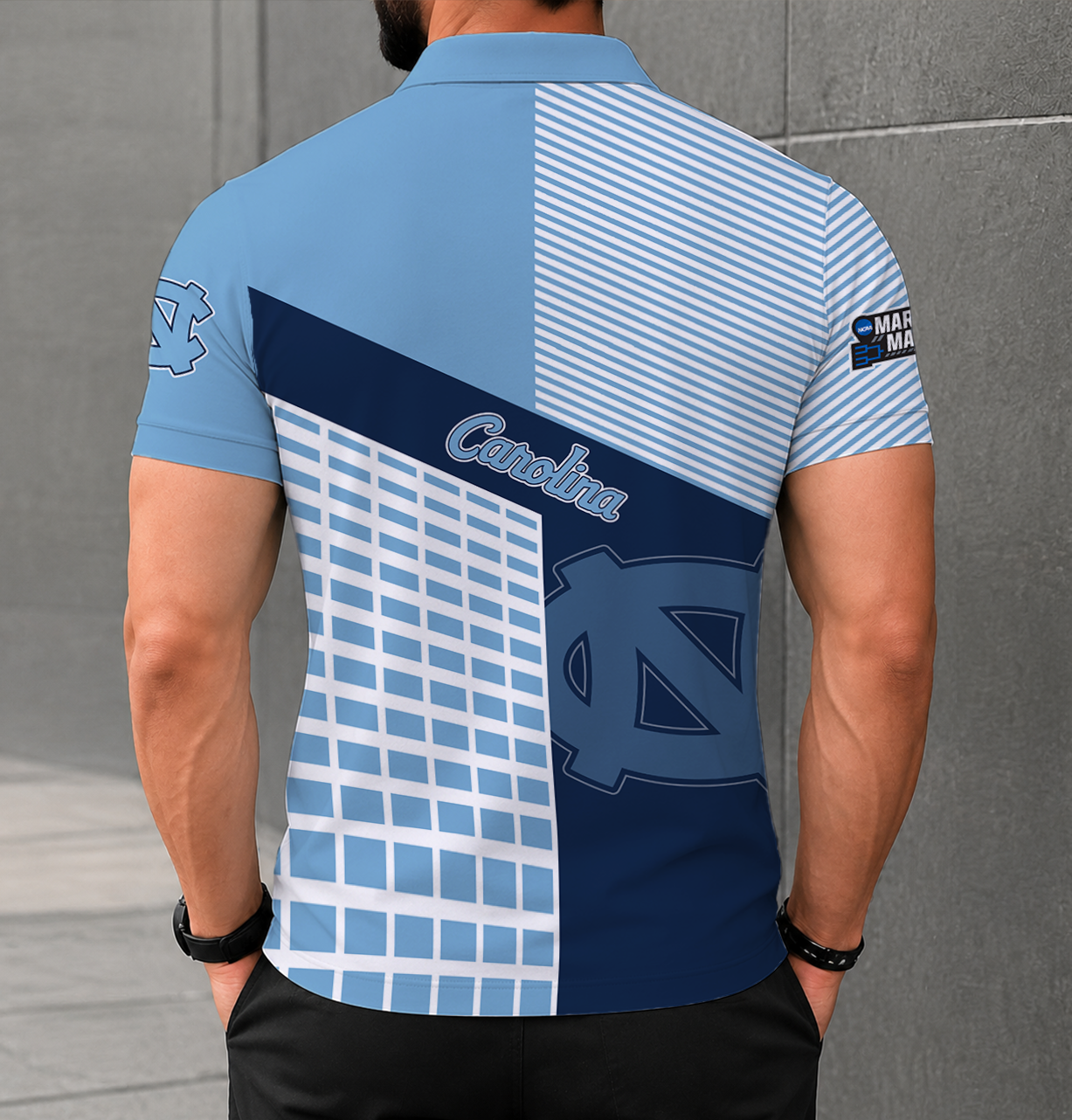 VIRAL EDITION - NEW CUSTOMIZED NCAA MAM05 NTH NORTH CAROLINA TAR HEELS POLO SHIRT