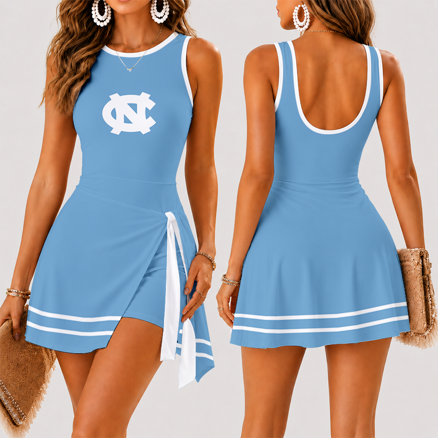 [FAN FAVORITE] NEW CUSTOMIZED NCAA MAM05 NTH NORTH CAROLINA TAR HEELS WOMEN'S SUMMER SKORT DRESS