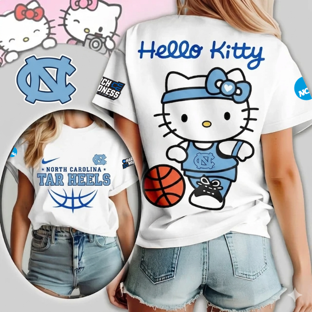 LIMITED EDITION - NEW CUSTOMIZED MAM NCAA05 NTH NC TAR HEELS HELLO KITTY T-SHIRT, SWEATSHIRT, HOODIE & ZIP HOODIE