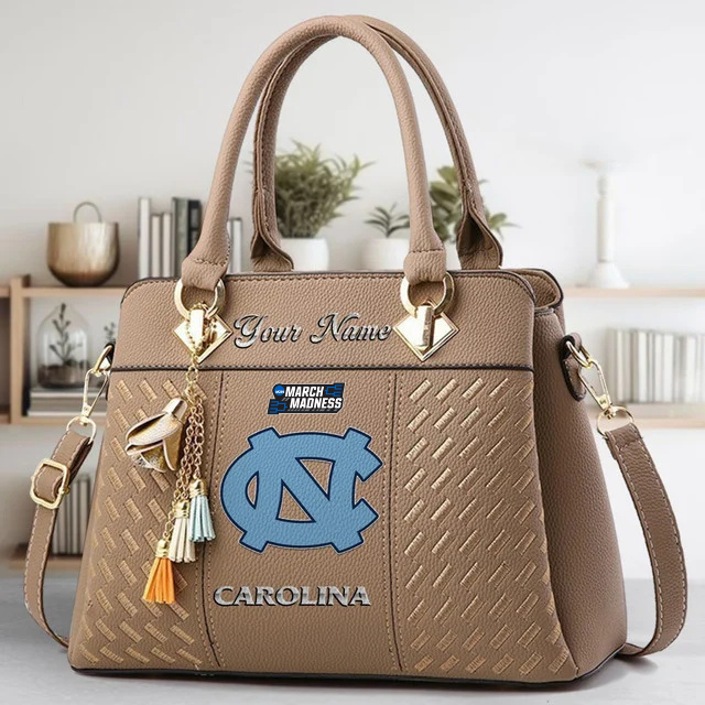 LIMITED EDITION - NEW CUSTOMIZED NCAA MAM05 NTH NORTH CAROLINA TAR HEELS ZIP HANDBAG MULTICOLOR