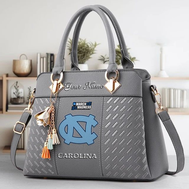 LIMITED EDITION - NEW CUSTOMIZED NCAA MAM05 NTH NORTH CAROLINA TAR HEELS ZIP HANDBAG MULTICOLOR