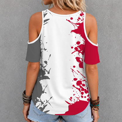 [FAN FAVORITE] NEW CUSTOMIZED NCAA FBS05 OSB OHIO STATE BUCKEYES CRISS CROSS V-NECK TOP