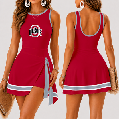 [FAN FAVORITE] NEW CUSTOMIZED NCAA FBS05 OSB OHIO STATE BUCKEYES WOMEN'S SUMMER SKORT DRESS