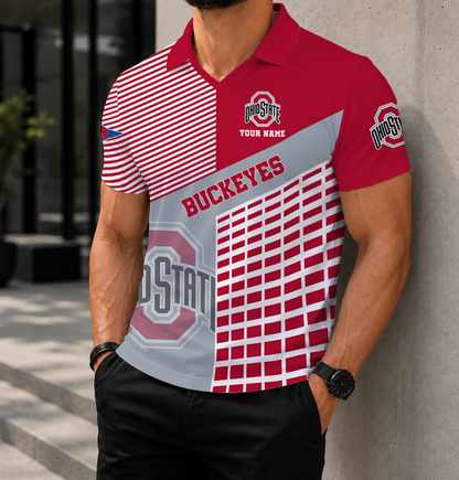 VIRAL EDITION - NEW CUSTOMIZED NCAA FBS05 OSB OHIO STATE BUCKEYES POLO SHIRT