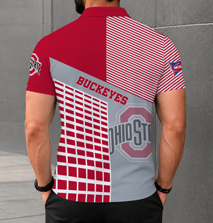 VIRAL EDITION - NEW CUSTOMIZED NCAA FBS05 OSB OHIO STATE BUCKEYES POLO SHIRT