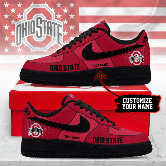 ELITE EDITION - NEW CUSTOMIZED NCAA FBS05 OSB OHIO STATE BUCKEYES AF1 SHOES