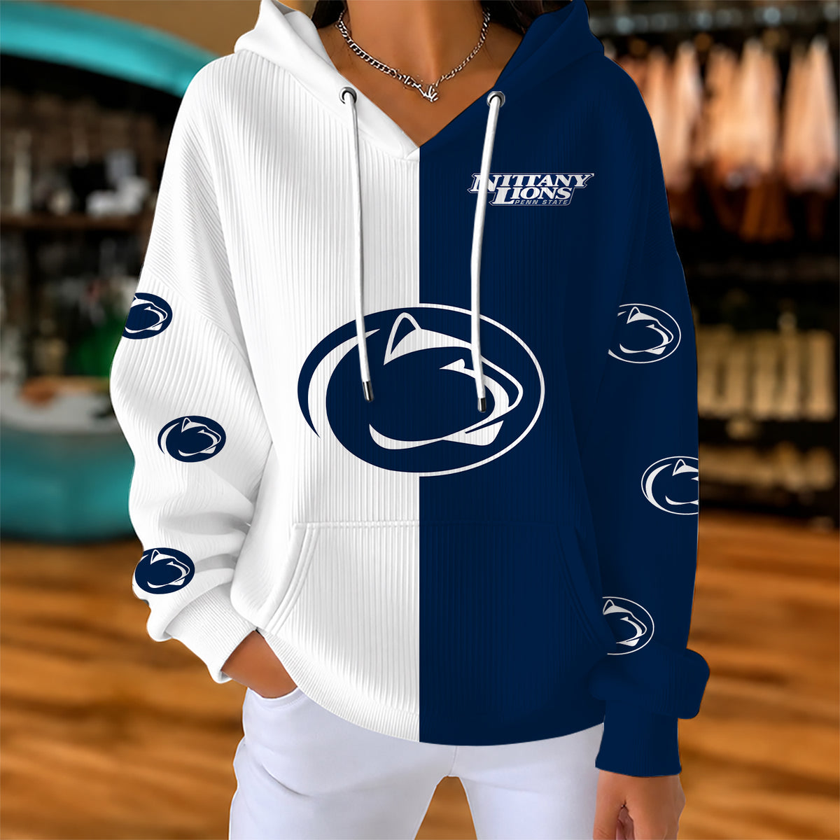 [FAN FAVORITE] NEW CUSTOMIZED NCAA CFH05 PNL PENN STATE NITTANY LIONS RIBBED HOODIE & SWEATSHIRT
