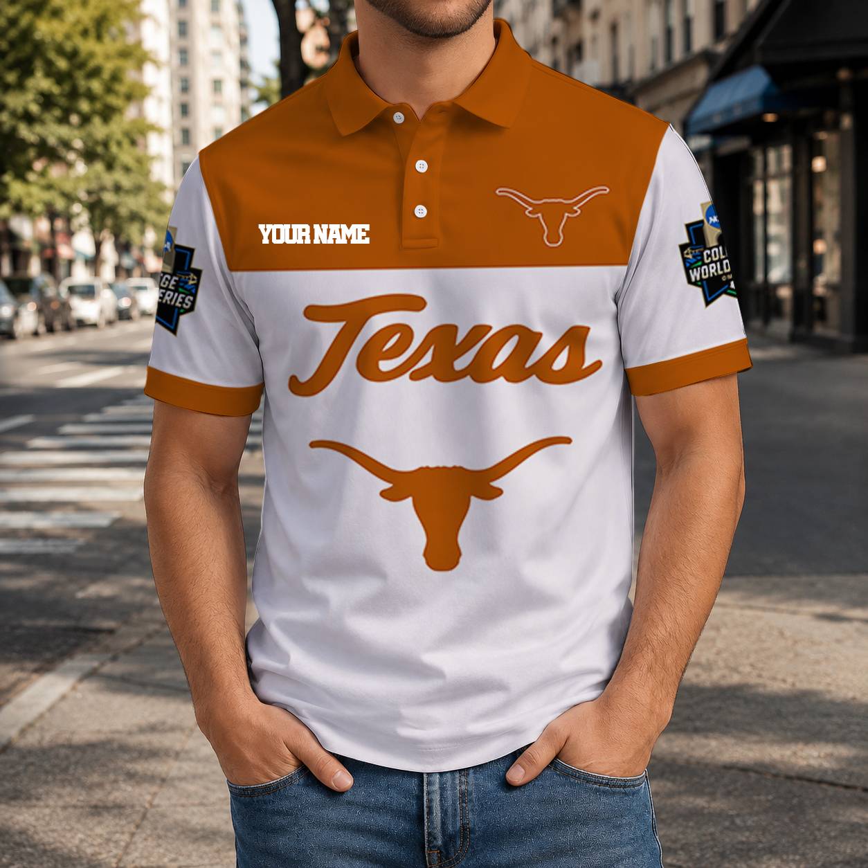 LIMITED EDITION - NEW CUSTOMIZED NCAA CWS05 TXL TEXAS LONGHORNS T-SHIRT, POLO SHIRT, ZIP POLO SHIRT, SWEATSHIRT, HOODIE & ZIP HOODIE