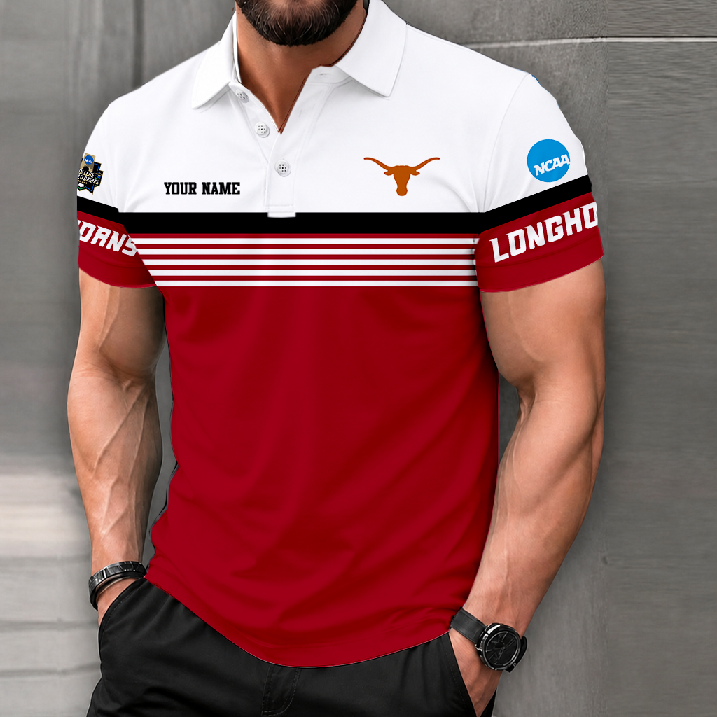 LIMITED EDITION - NEW CUSTOMIZED NCAA CWS05 TXL TEXAS LONGHORNS POLO SHIRT