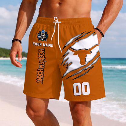 LIMITED EDITION - NEW CUSTOMIZED NCAA CWS05 TXL TEXAS LONGHORNS SHORT PANTS