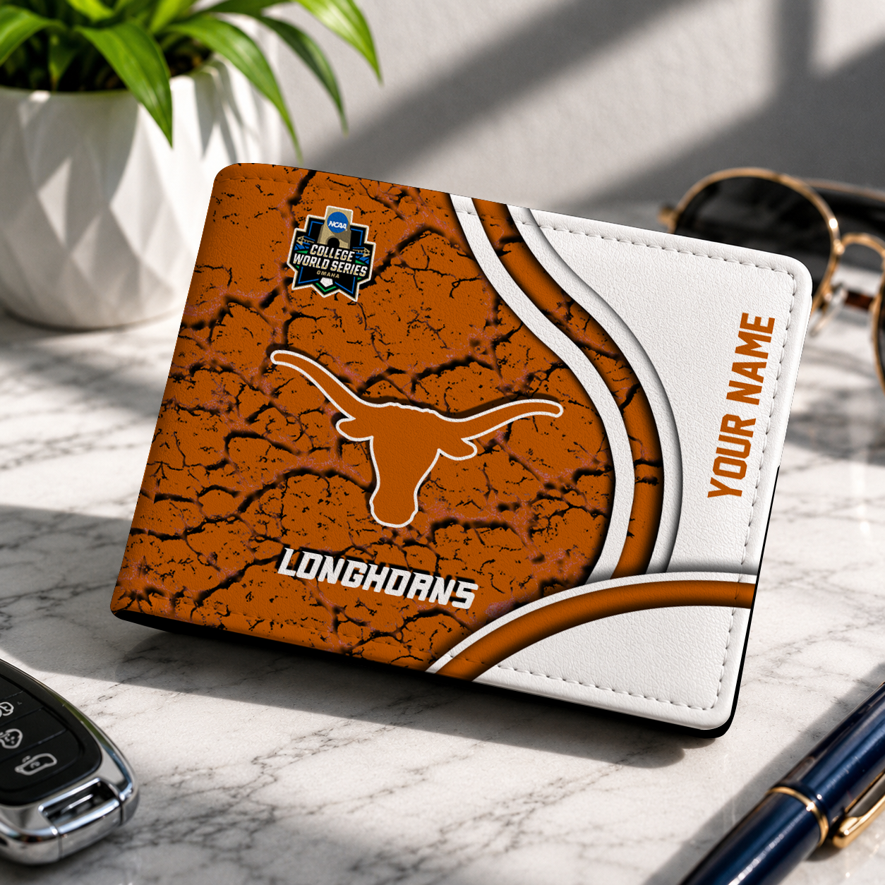 VIRAL EDITION - NEW CUSTOMIZED NCAA CWS05 TXL TEXAS LONGHORNS LEATHER WALLET