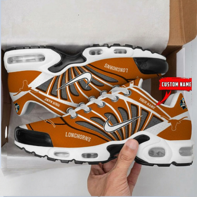 LIMITED EDITION - NEW CUSTOMIZED NCAA CWS05 TXL TEXAS LONGHORNS UNISEX AIR MAX PLUS SNEAKERS