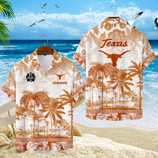 LIMITED EDITION - NEW CUSTOMIZED CWS05 TXL TEXAS LONGHORNS UNISEX HAWAIIAN SHIRT