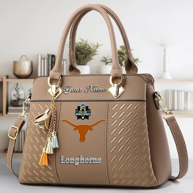 LIMITED EDITION - NEW CUSTOMIZED NCAA CWS05 TXL TEXAS LONGHORNS ZIP HANDBAG MULTICOLOR