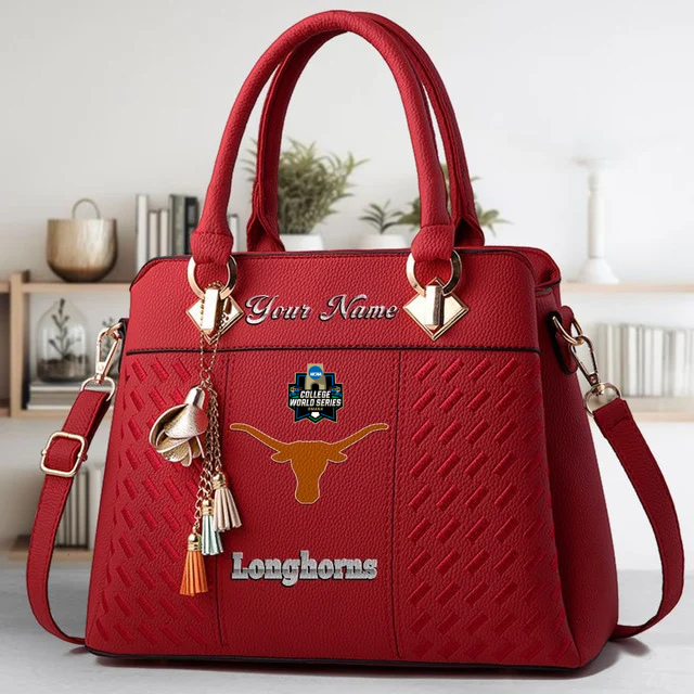 LIMITED EDITION - NEW CUSTOMIZED NCAA CWS05 TXL TEXAS LONGHORNS ZIP HANDBAG MULTICOLOR