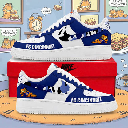 FINAL SALE - NEW CUSTOMIZED MLS05 FCC FC CINCINNATI x GARFIELD AF1 SNEAKERS