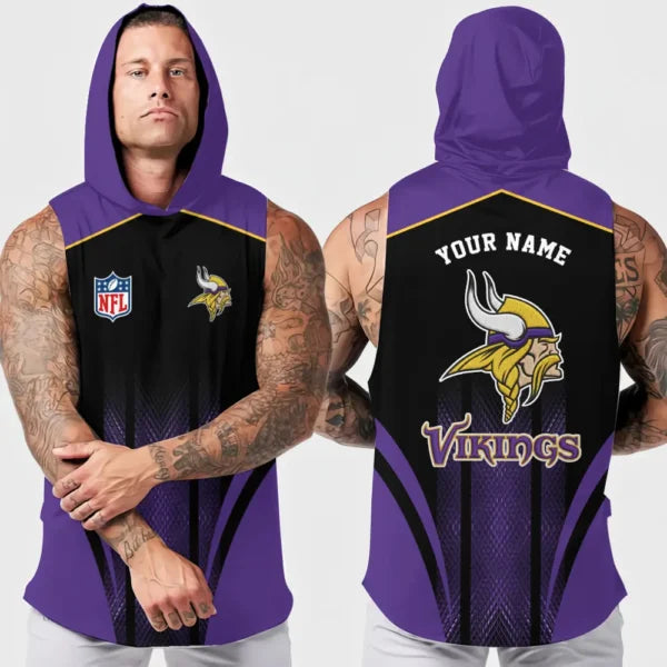 [SPECIAL OFFER] NEW CUSTOMIZED NFL05 MVK MINNESOTA VIKINGS HOODED TANK TOP