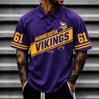 [SPECIAL OFFER] NEW CUSTOMIZED NFL05 MVK MINNESOTA VIKINGS POLO SHIRT