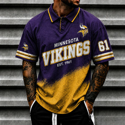 [SPECIAL OFFER] NEW CUSTOMIZED NFL05 MVK MINNESOTA VIKINGS POLO SHIRT