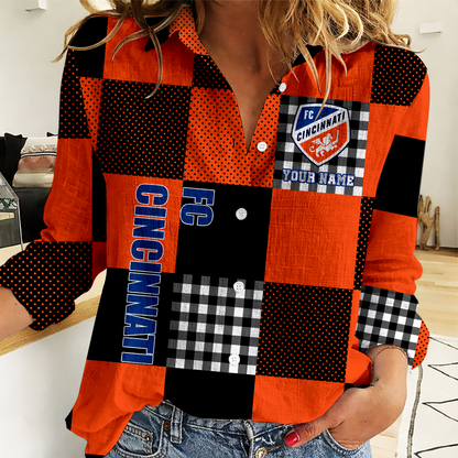 LIMITED EDITION - NEW CUSTOMIZED MLS05 FCC FC CINCINNATI WOMEN CASUAL SHIRT