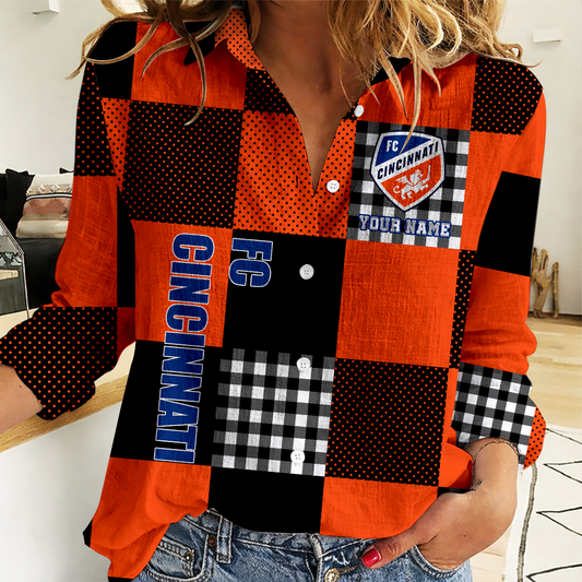 LIMITED EDITION - NEW CUSTOMIZED MLS05 FCC FC CINCINNATI WOMEN CASUAL SHIRT