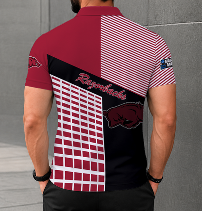 VIRAL EDITION - NEW CUSTOMIZED NCAA MAM06 AKR ARKANSAS RAZORBACKS POLO SHIRT