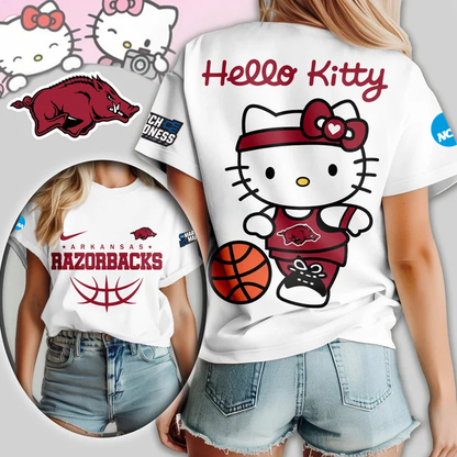 LIMITED EDITION - NEW CUSTOMIZED MAM NCAA06 AKR AK RAZORBACKS HELLO KITTY T-SHIRT, SWEATSHIRT, HOODIE & ZIP HOODIE