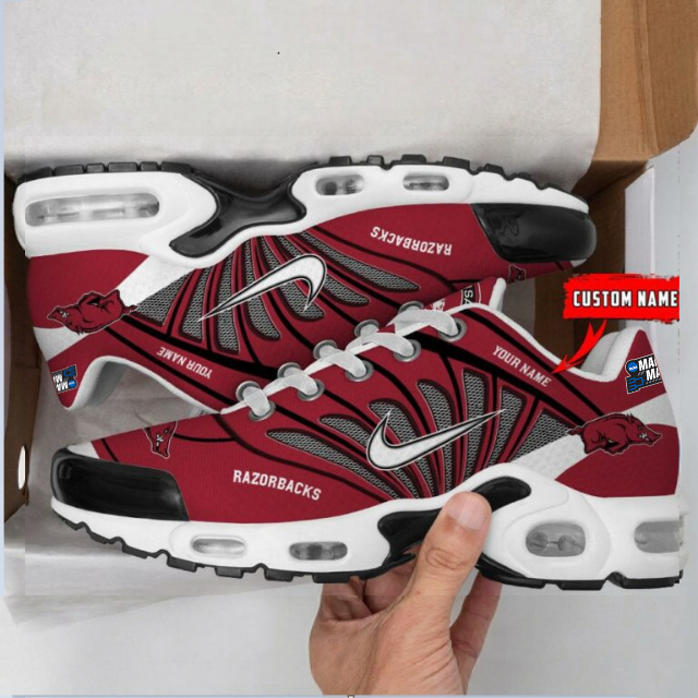 LIMITED EDITION - NEW CUSTOMIZED MAM NCAA06 AKR AK RAZORBACKS UNISEX AIR MAX PLUS SNEAKERS
