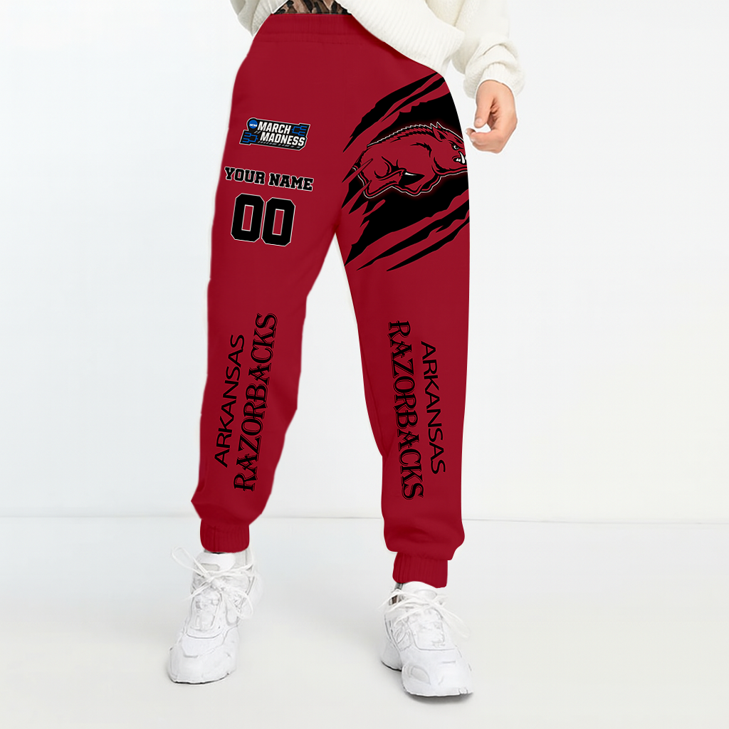 LIMITED EDITION - NEW CUSTOMIZED NCAA FBS06 AKR ARKANSAS RAZORBACKS UNISEX LONG PANTS