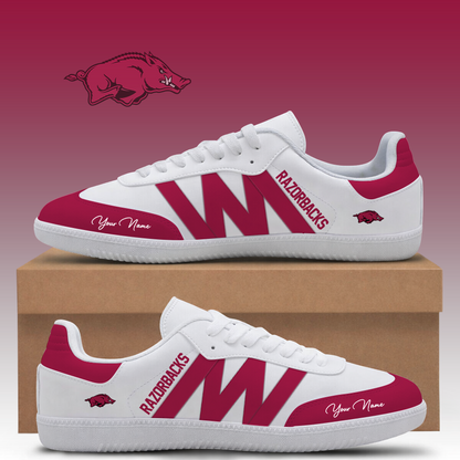[FAN FAVORITE] NEW CUSTOMIZED NCAA MAM06 AKR ARKANSAS RAZORBACKS CLASSIC SNEAKERS