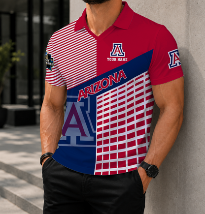 VIRAL EDITION - NEW CUSTOMIZED NCAA CWS06 ARW ARIZONA WILDCATS POLO SHIRT