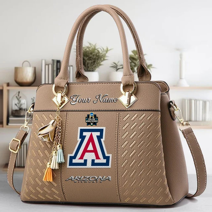 LIMITED EDITION - NEW CUSTOMIZED NCAA CWS06 ARW ARIZONA WILDCATS ZIP HANDBAG MULTICOLOR