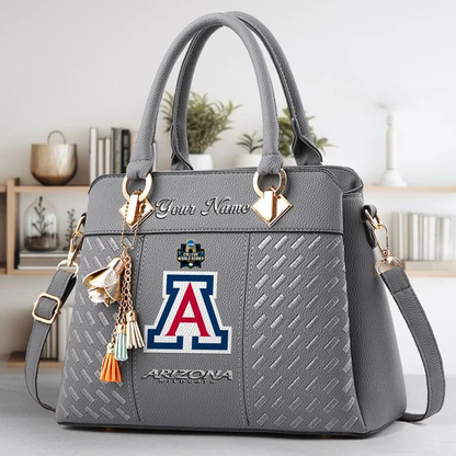 LIMITED EDITION - NEW CUSTOMIZED NCAA CWS06 ARW ARIZONA WILDCATS ZIP HANDBAG MULTICOLOR