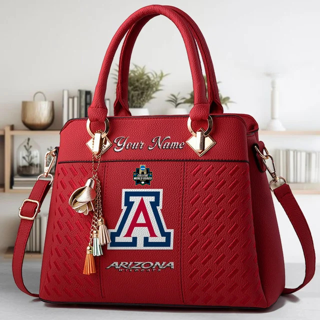 LIMITED EDITION - NEW CUSTOMIZED NCAA CWS06 ARW ARIZONA WILDCATS ZIP HANDBAG MULTICOLOR
